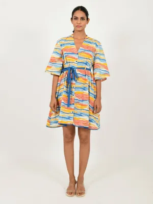 Wave Tie Up Dress