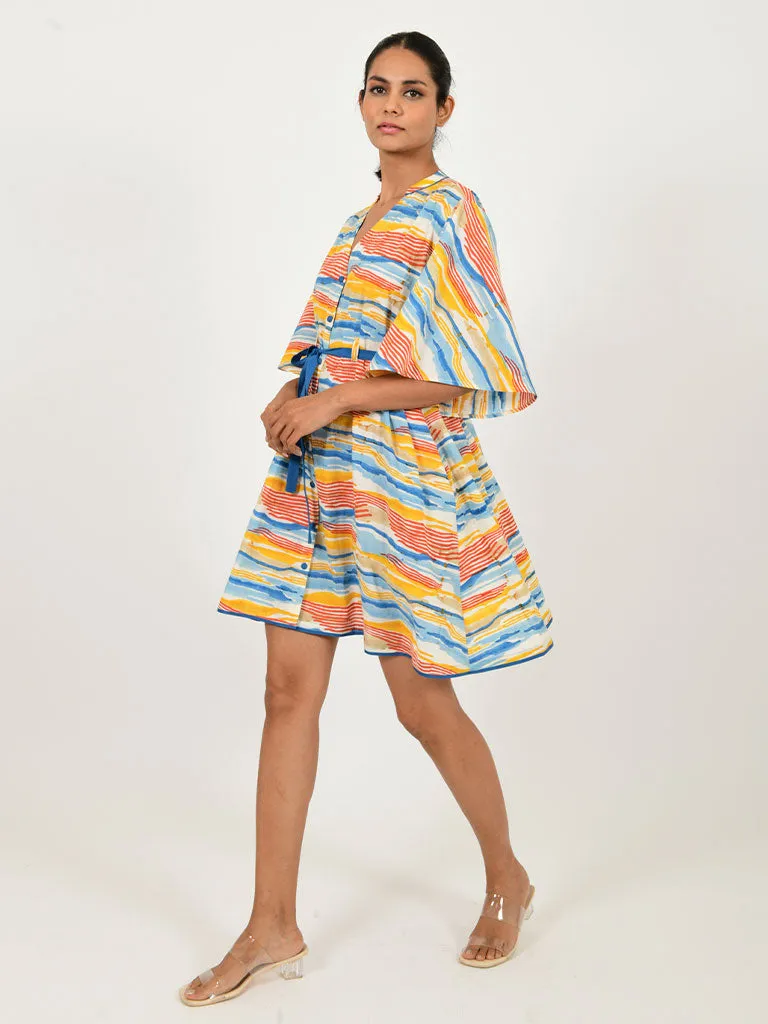 Wave Tie Up Dress