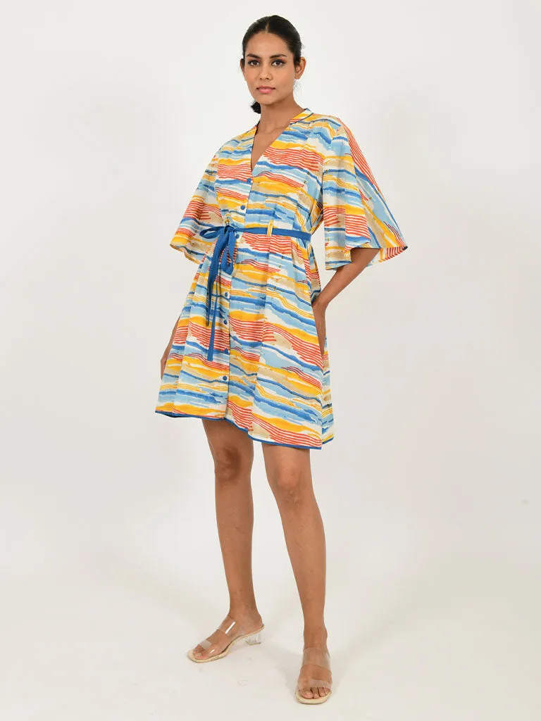 Wave Tie Up Dress