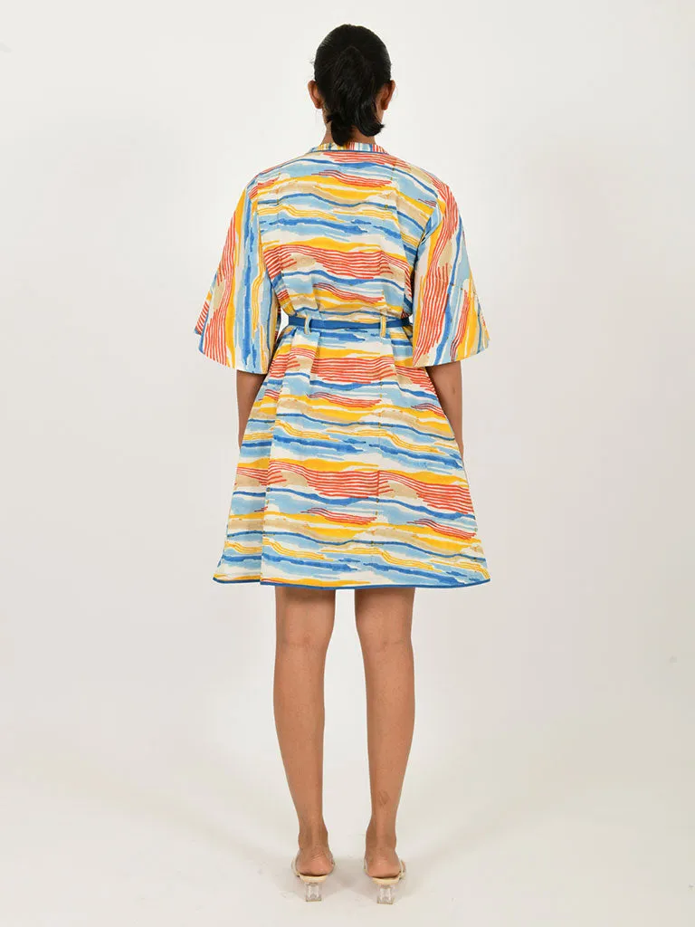 Wave Tie Up Dress