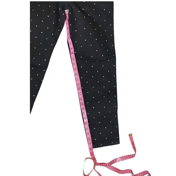 WEWOREWHAT Basic Crystal Embellished Black Overalls NEW Size Small