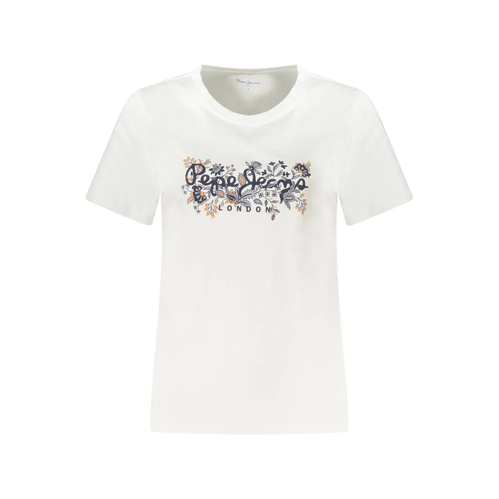 White Cotton Women T-Shirt