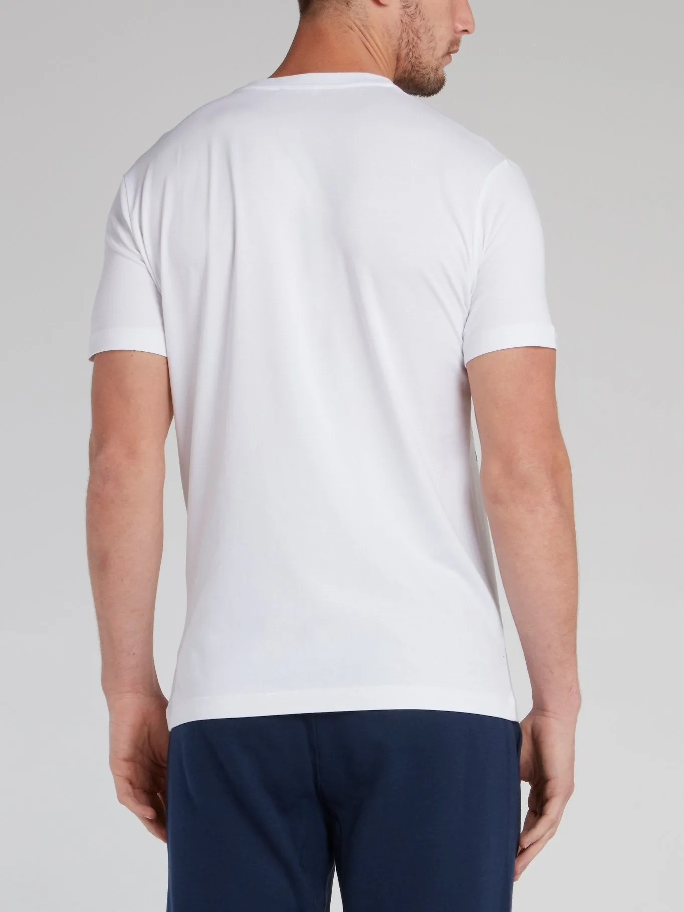 White Monogram Print T-Shirt