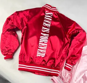 White Sauce Is Forever | Red/White Satin Jacket