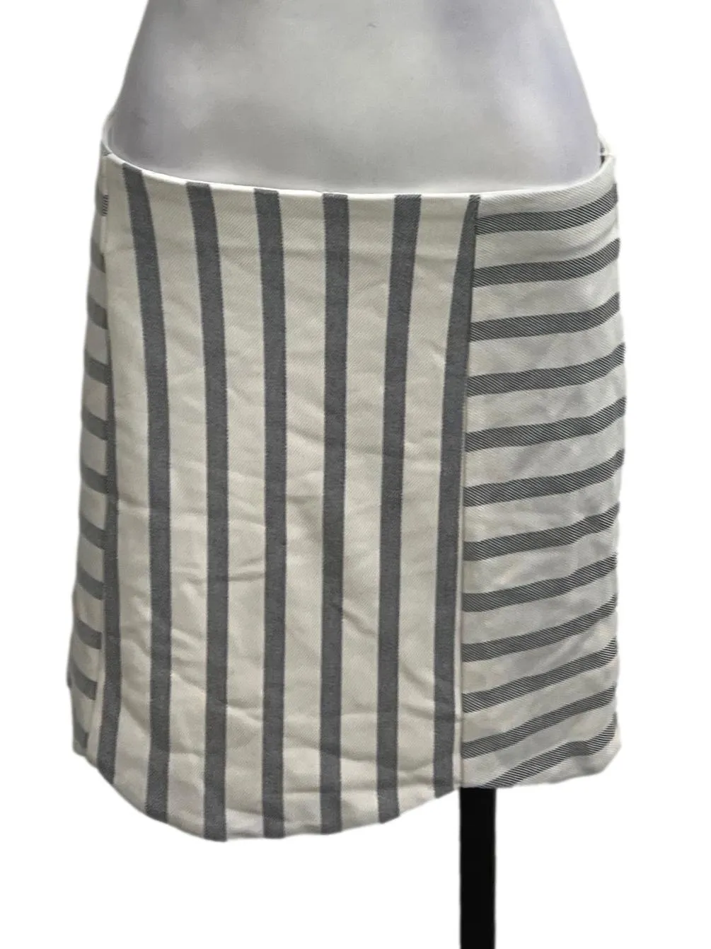 White Striped Mini Skirt