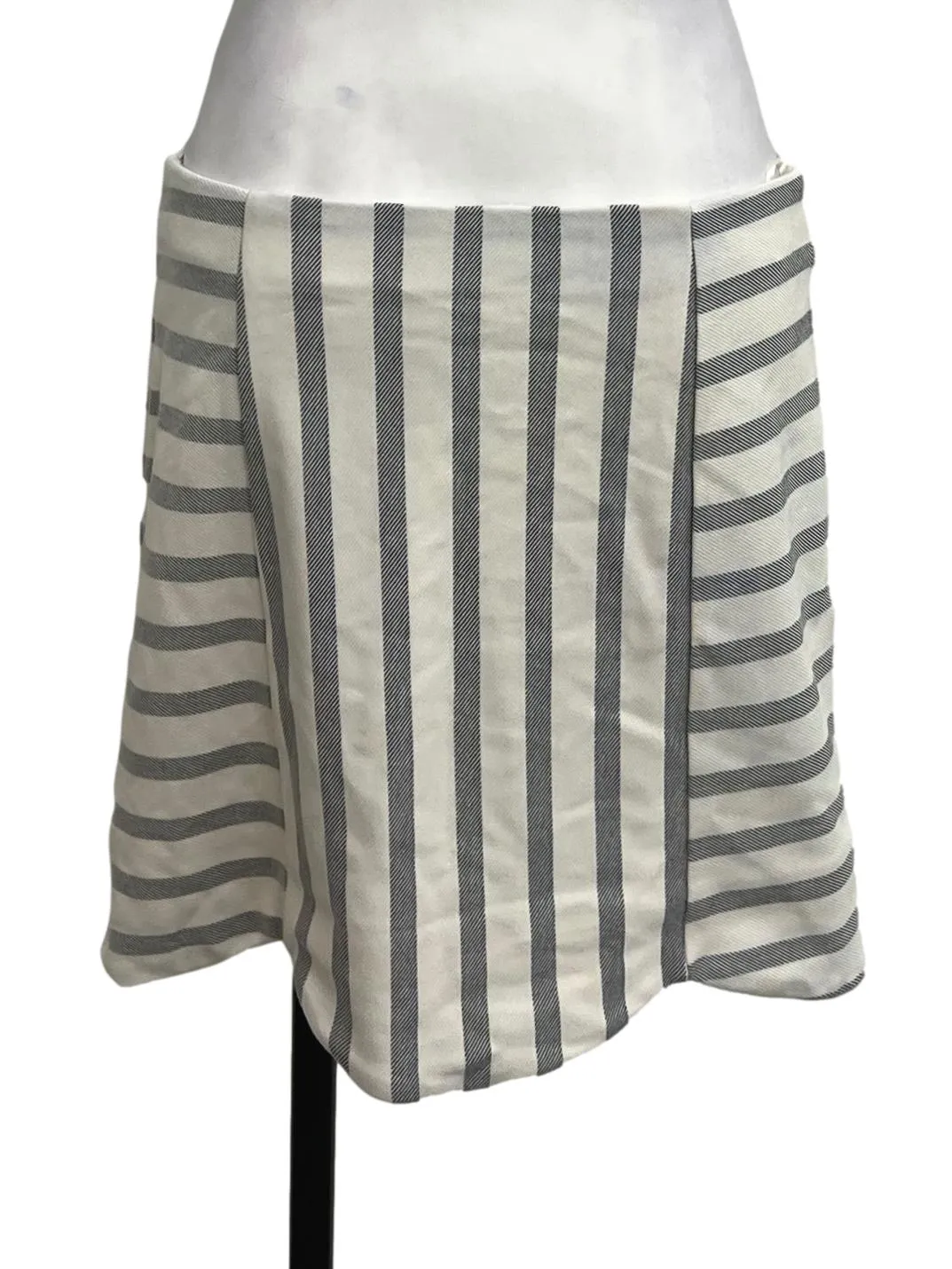 White Striped Mini Skirt