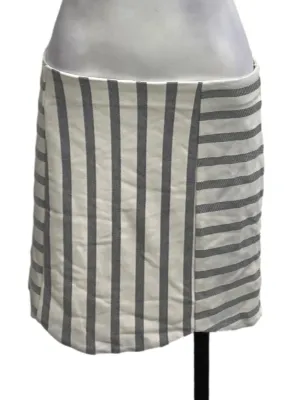 White Striped Mini Skirt