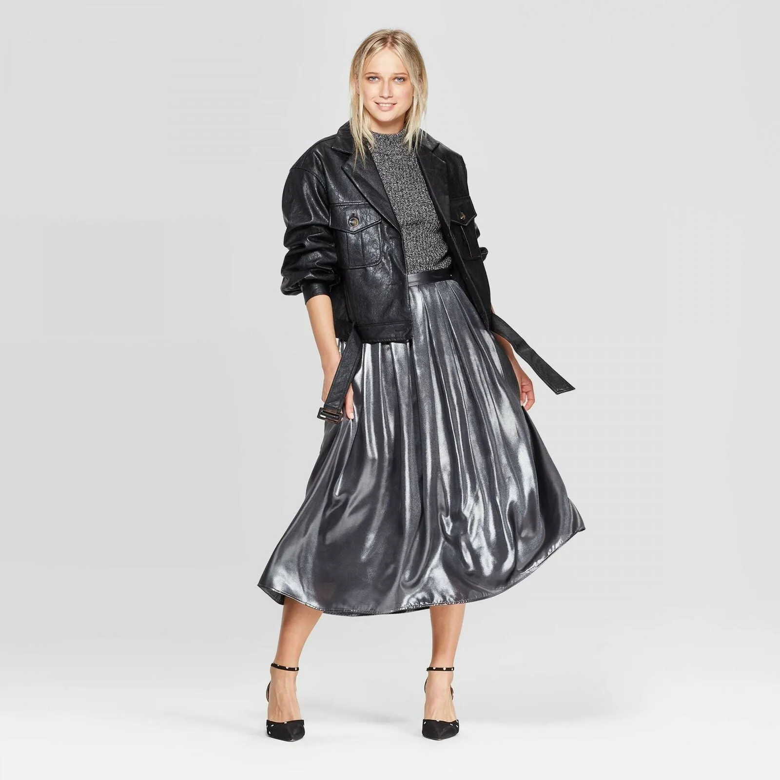 Who What Wear Women's Mid Rise Flowy Midi Skirt