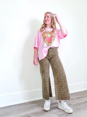 Wide Leg Leopard Jeans