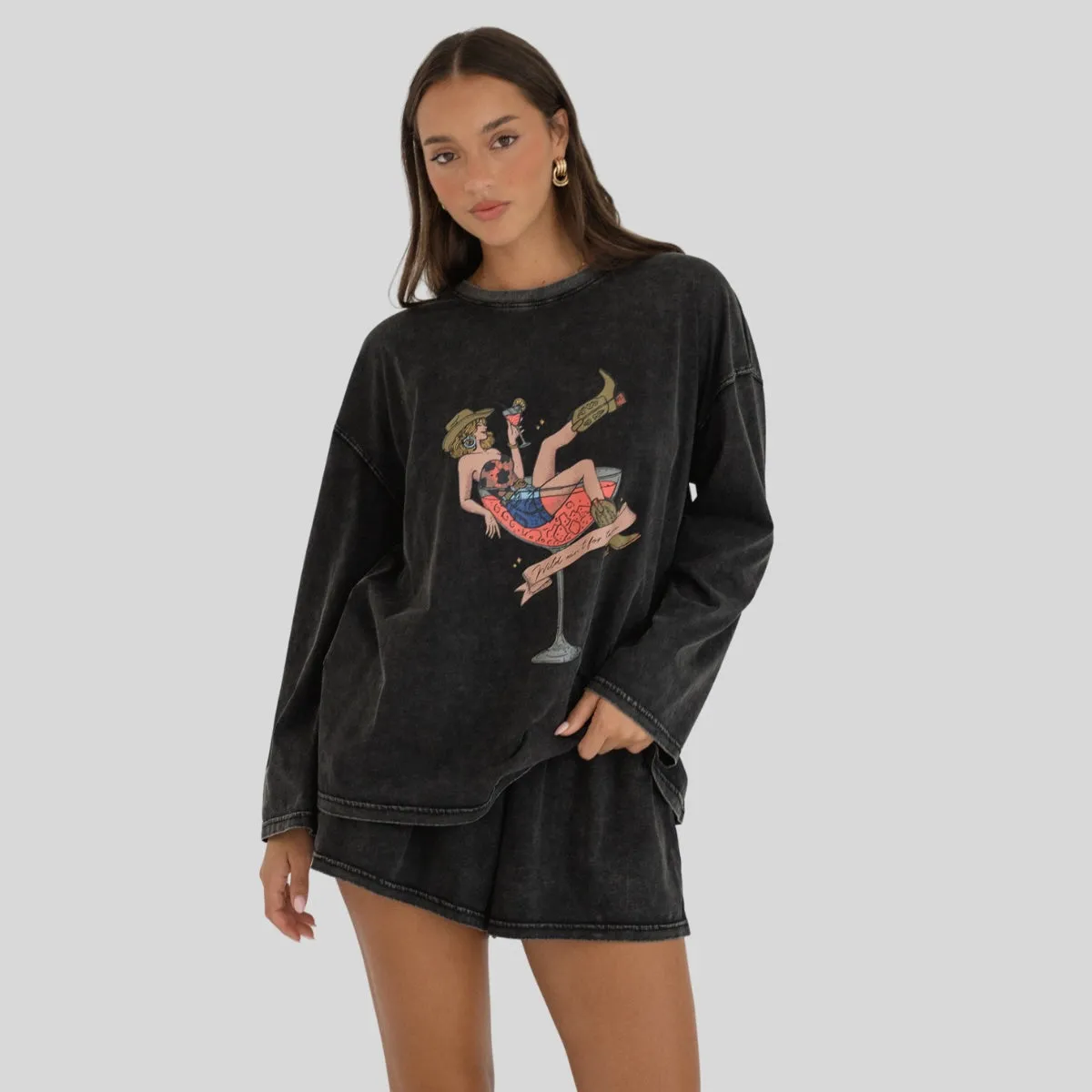 Wild Cowgirl Short Set (Black)