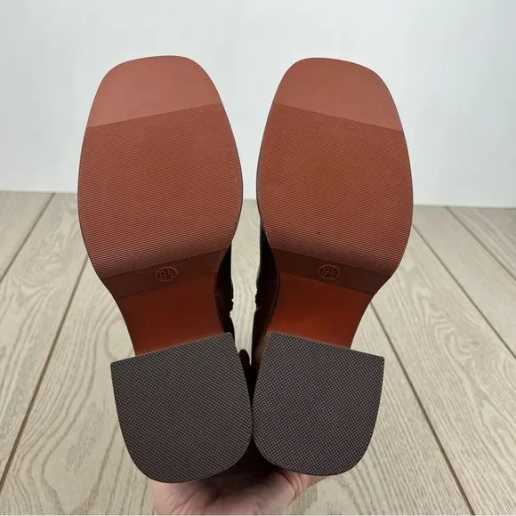 Wild Pair Women's Stellaa Platform Booties 9.5M Cognac Smooth Faux Leather $90
