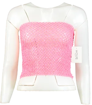 Wolfe Bay Pink Cropped Tube Top One Size