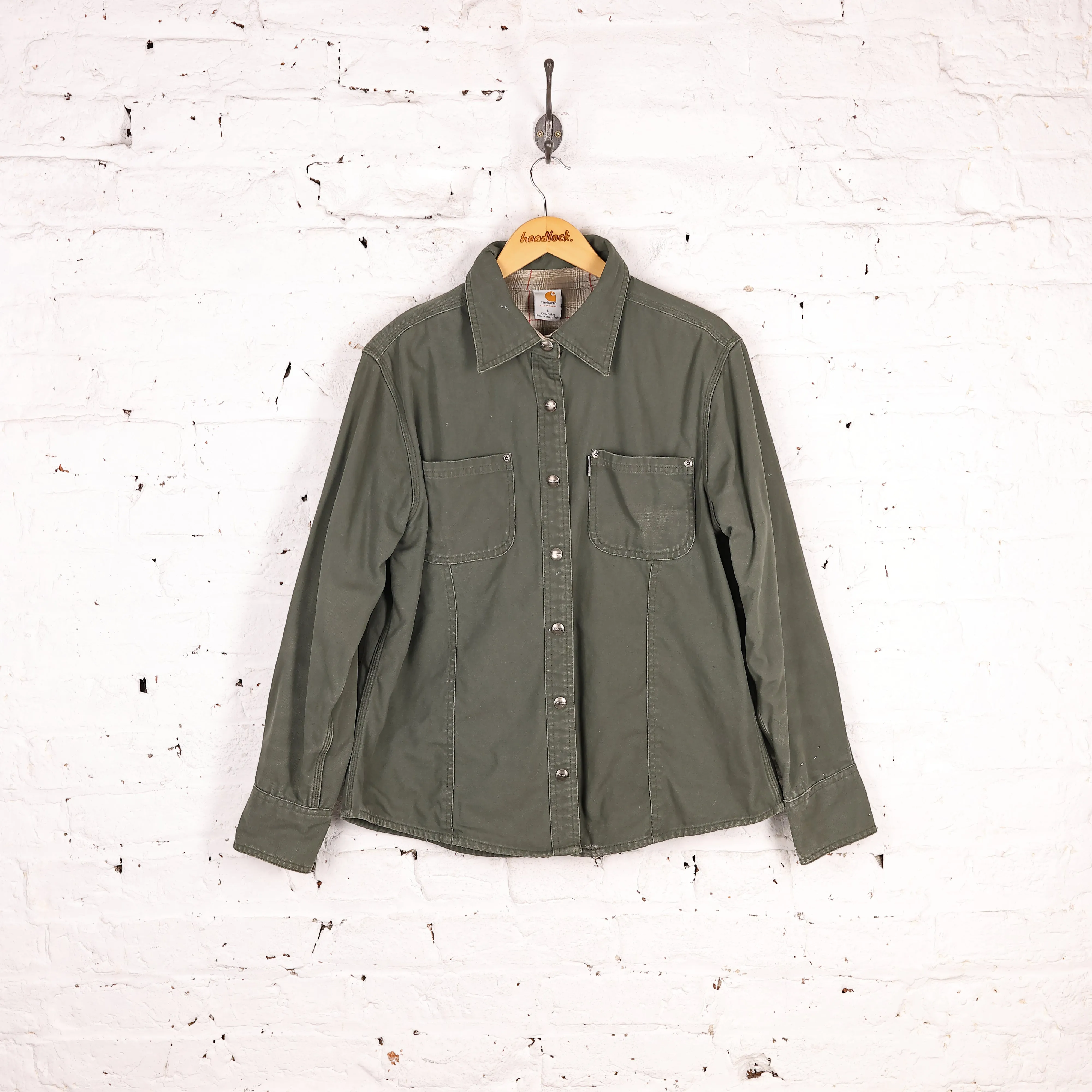 Women's Carhartt Lined Over Shirt Fitted Jacket - Green - Women's L