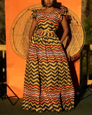 Women's Casual Print Skirt & Top Two-Piece Set
