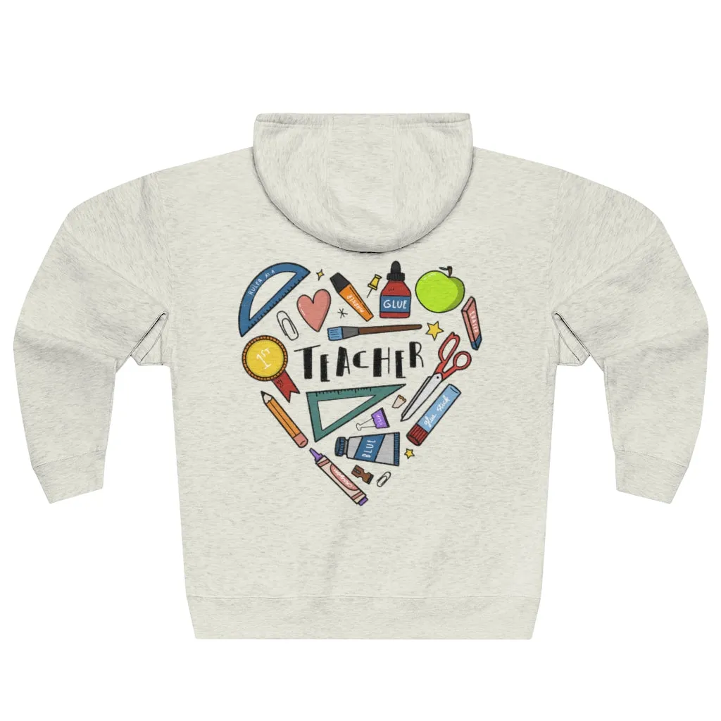 Women's Collage Heart Full Zip Hoodie