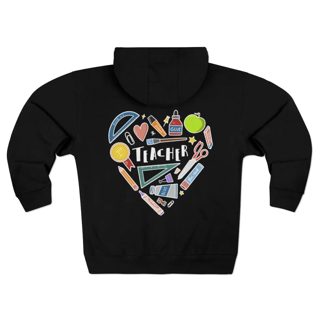 Women's Collage Heart Full Zip Hoodie