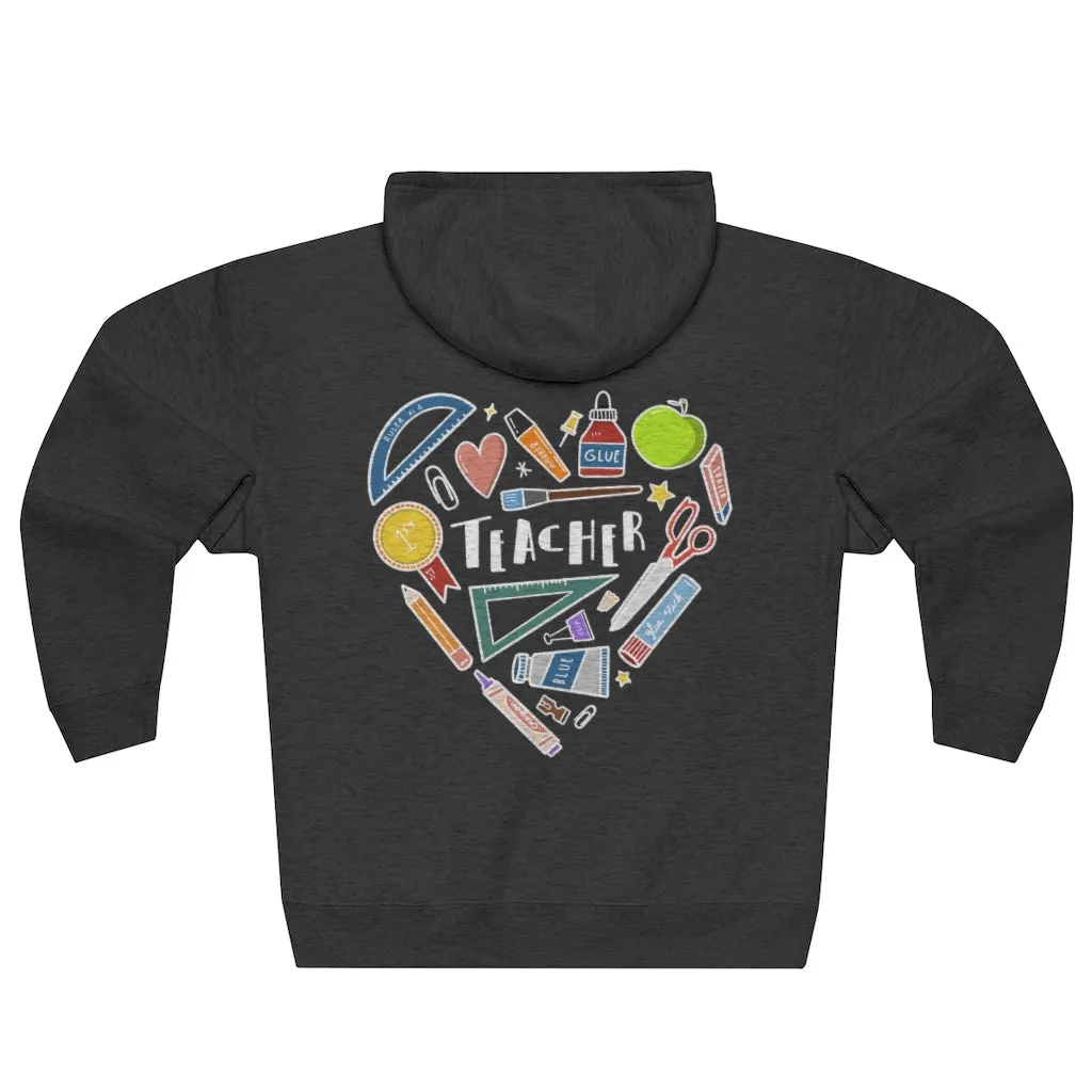 Women's Collage Heart Full Zip Hoodie