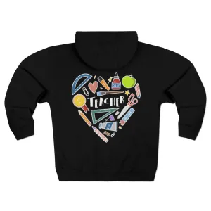Women's Collage Heart Full Zip Hoodie