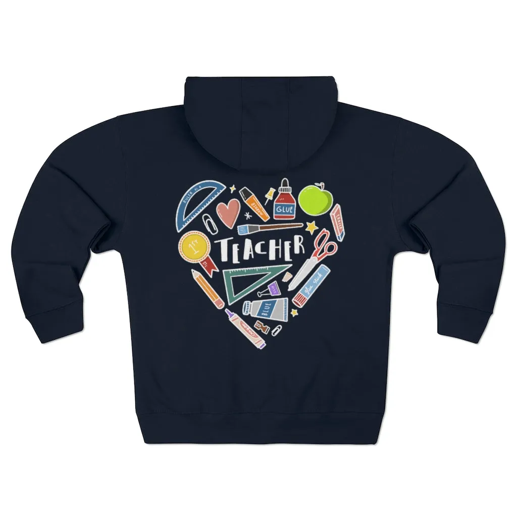 Women's Collage Heart Full Zip Hoodie