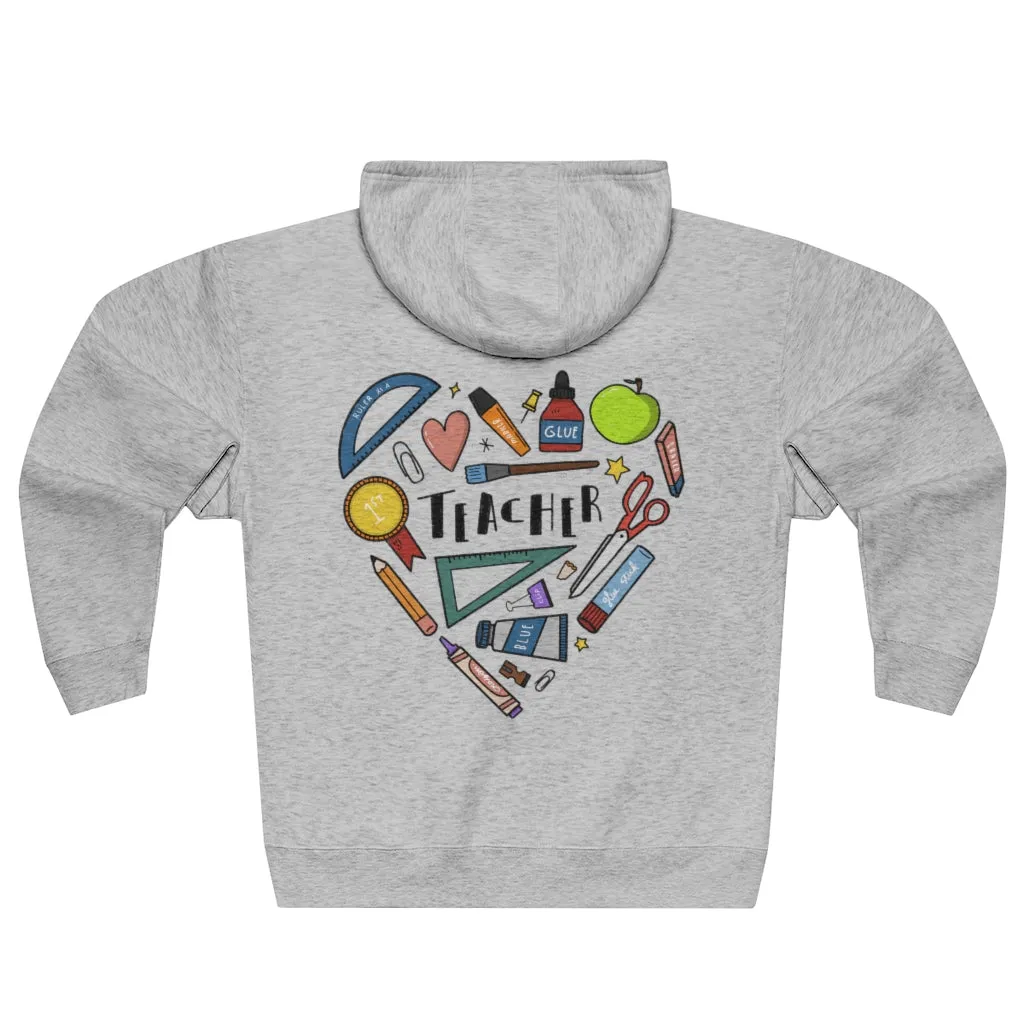 Women's Collage Heart Full Zip Hoodie