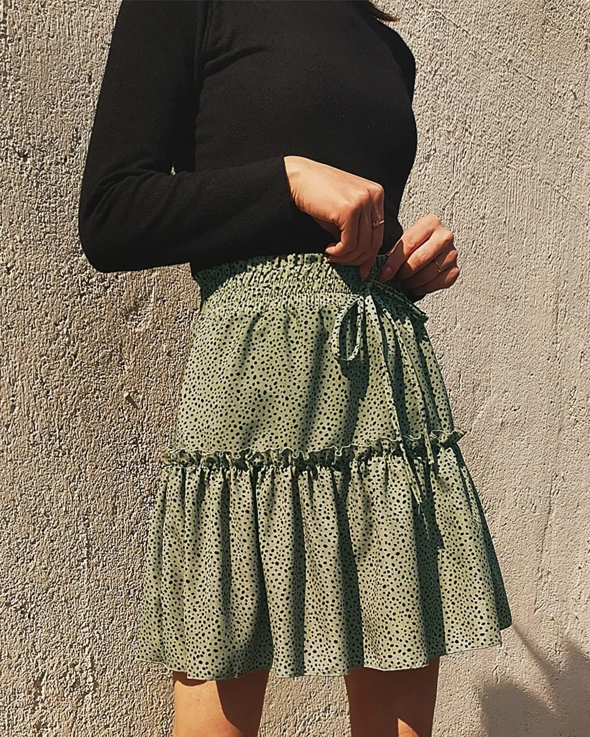 Women'S Floral Flowy Skirt Summer Cute High Waisted Tiered Ruffle Mini Skirt