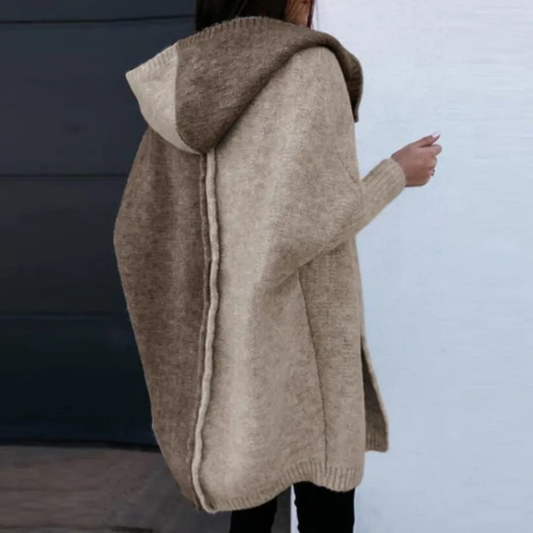 Women's Hooded Oversized Knitted Cardigan | Long