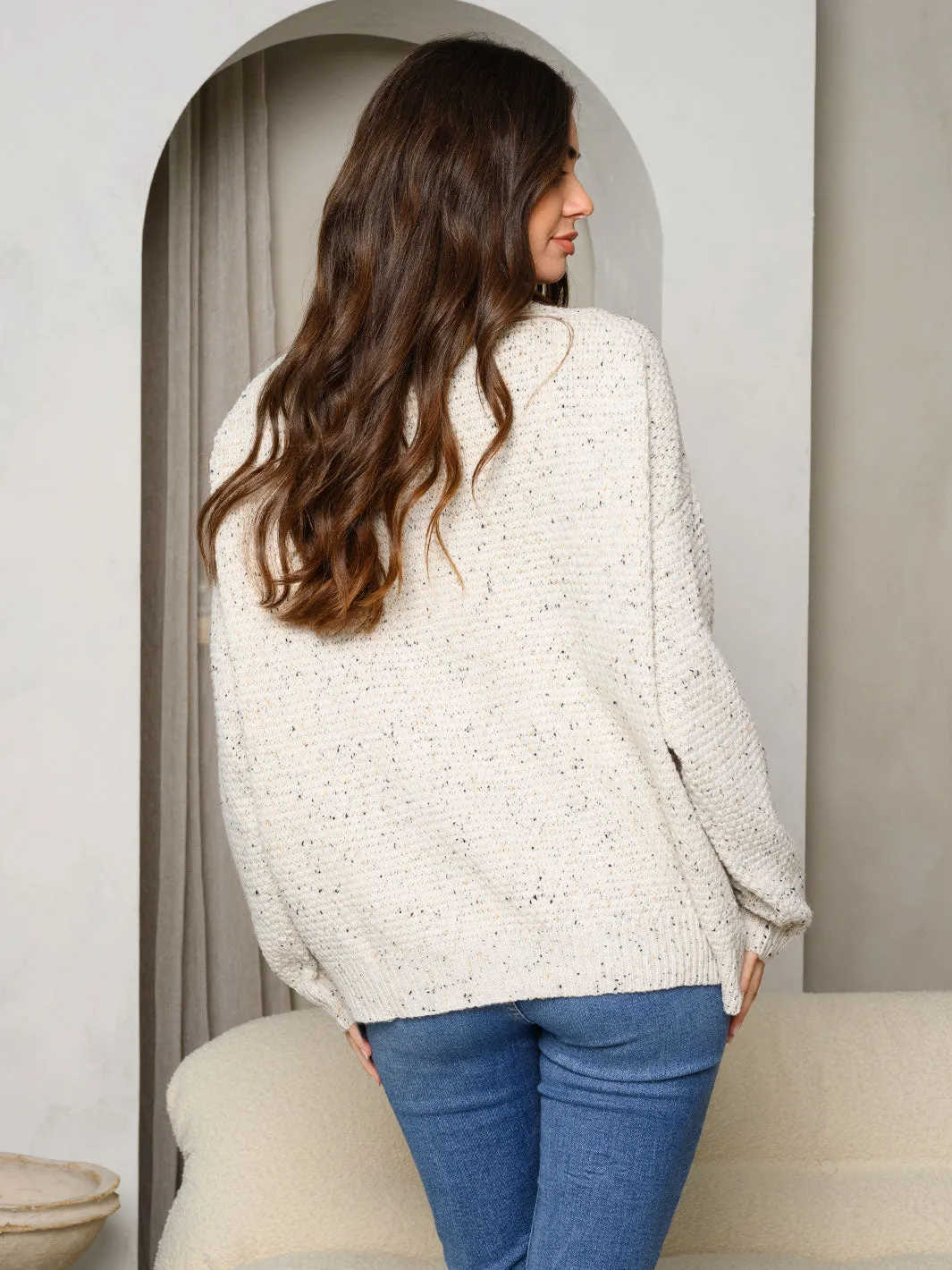 WOMEN'S LONG SLEEVE BUTTON DOWNOVERSIZED CARDIGAN