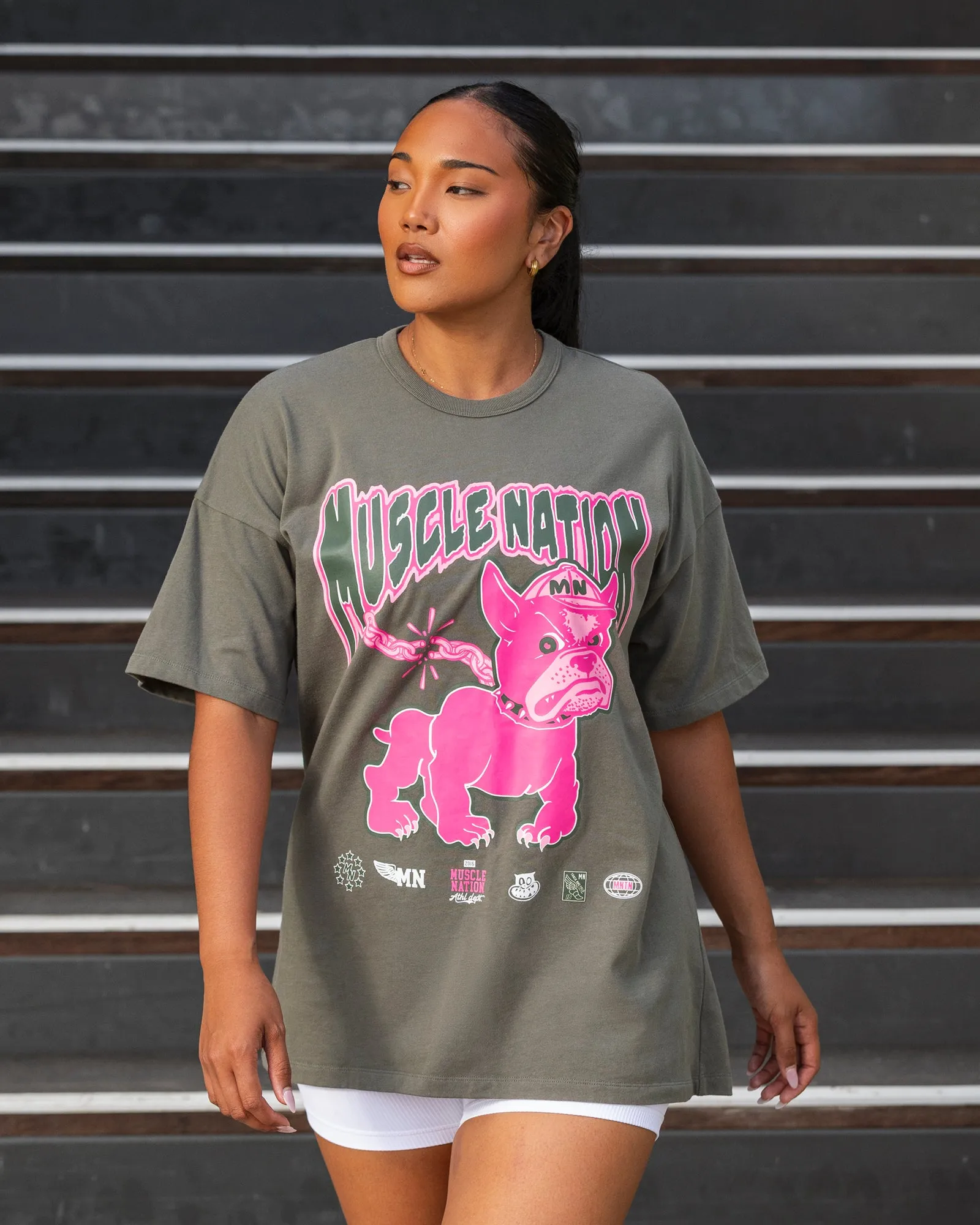 Womens Off-Leash Oversized Tee - Ivy