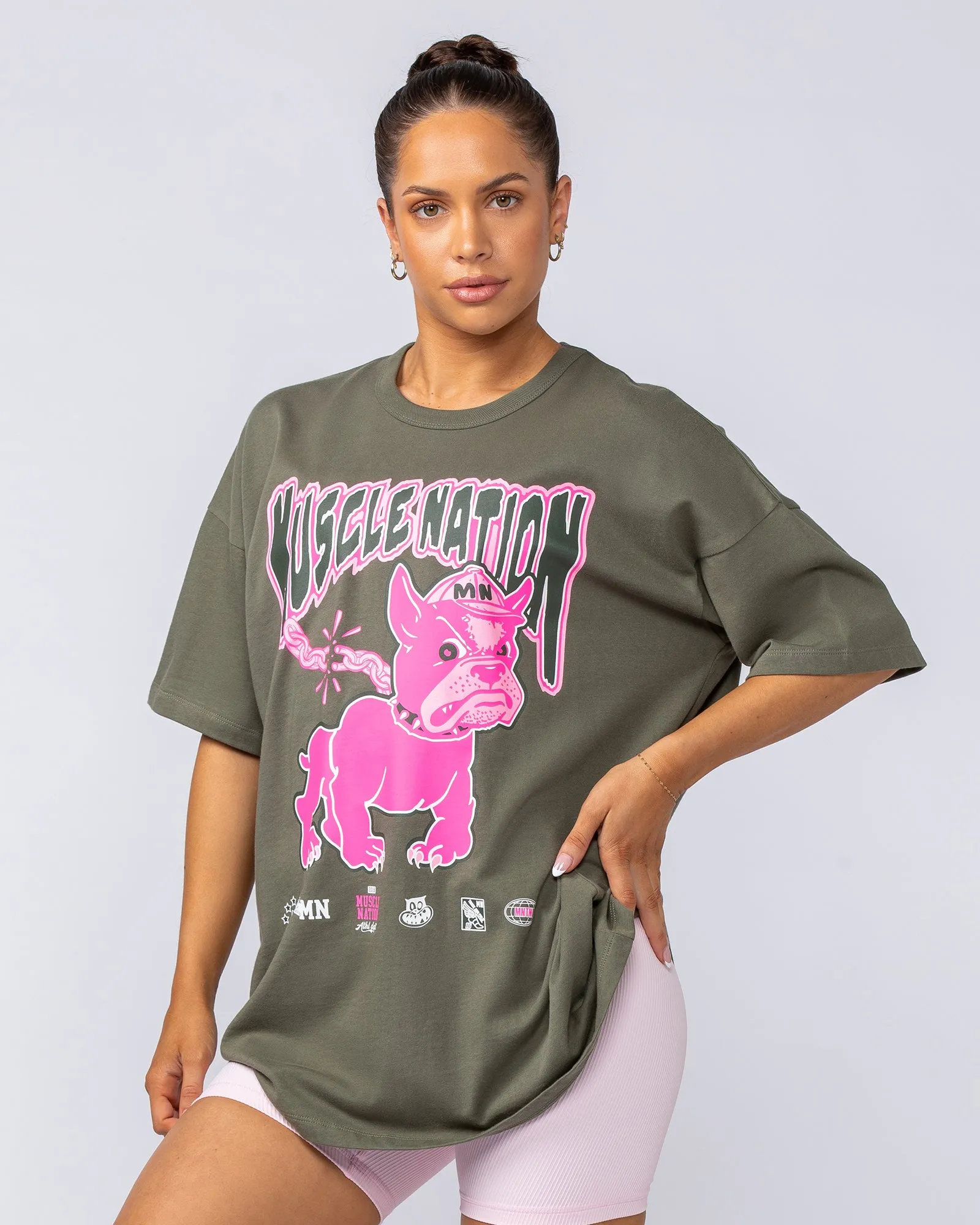 Womens Off-Leash Oversized Tee - Ivy