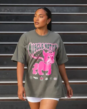 Womens Off-Leash Oversized Tee - Ivy