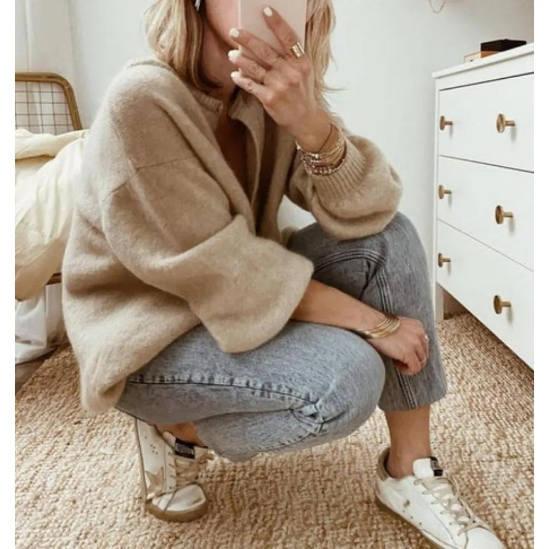 Women's Oversized Button Down Sweater | Long