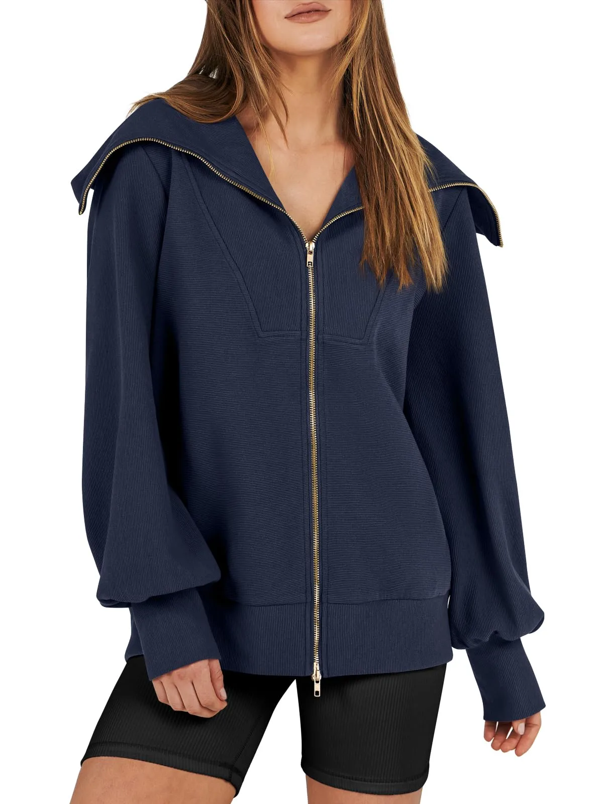 Women's Oversized Zip Up Sweatshirt (Buy 2 Free Shipping)
