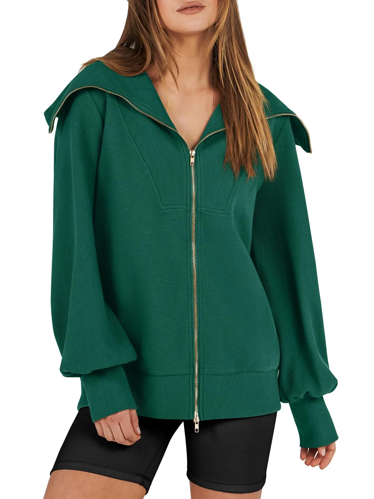 Women's Oversized Zip Up Sweatshirt (Buy 2 Free Shipping)