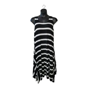 WOMENS PLUS SIZE 2X (18/20) - ADDITION ELLE, Black & White Flowy, Summer Tank Dress EUC B58