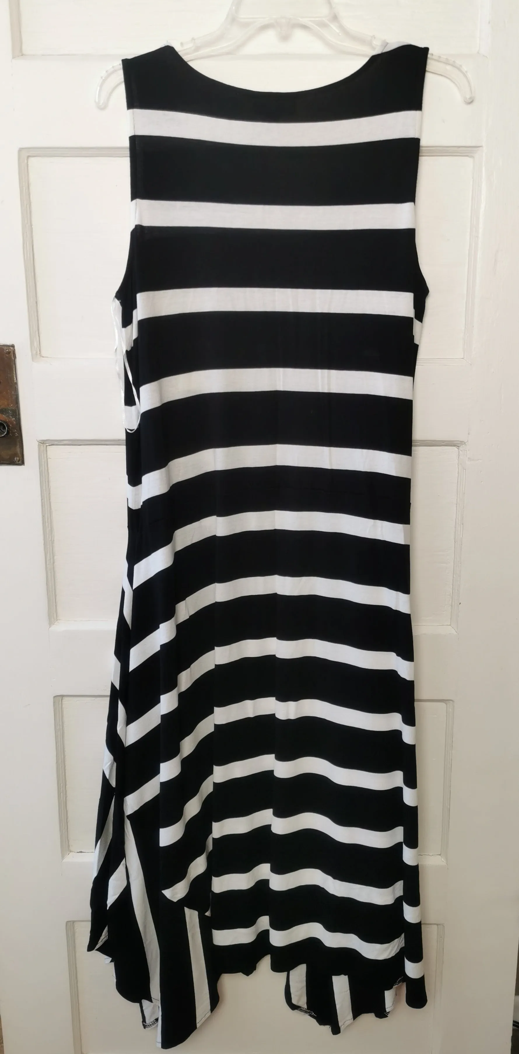 WOMENS PLUS SIZE 2X (18/20) - ADDITION ELLE, Black & White Flowy, Summer Tank Dress EUC B58