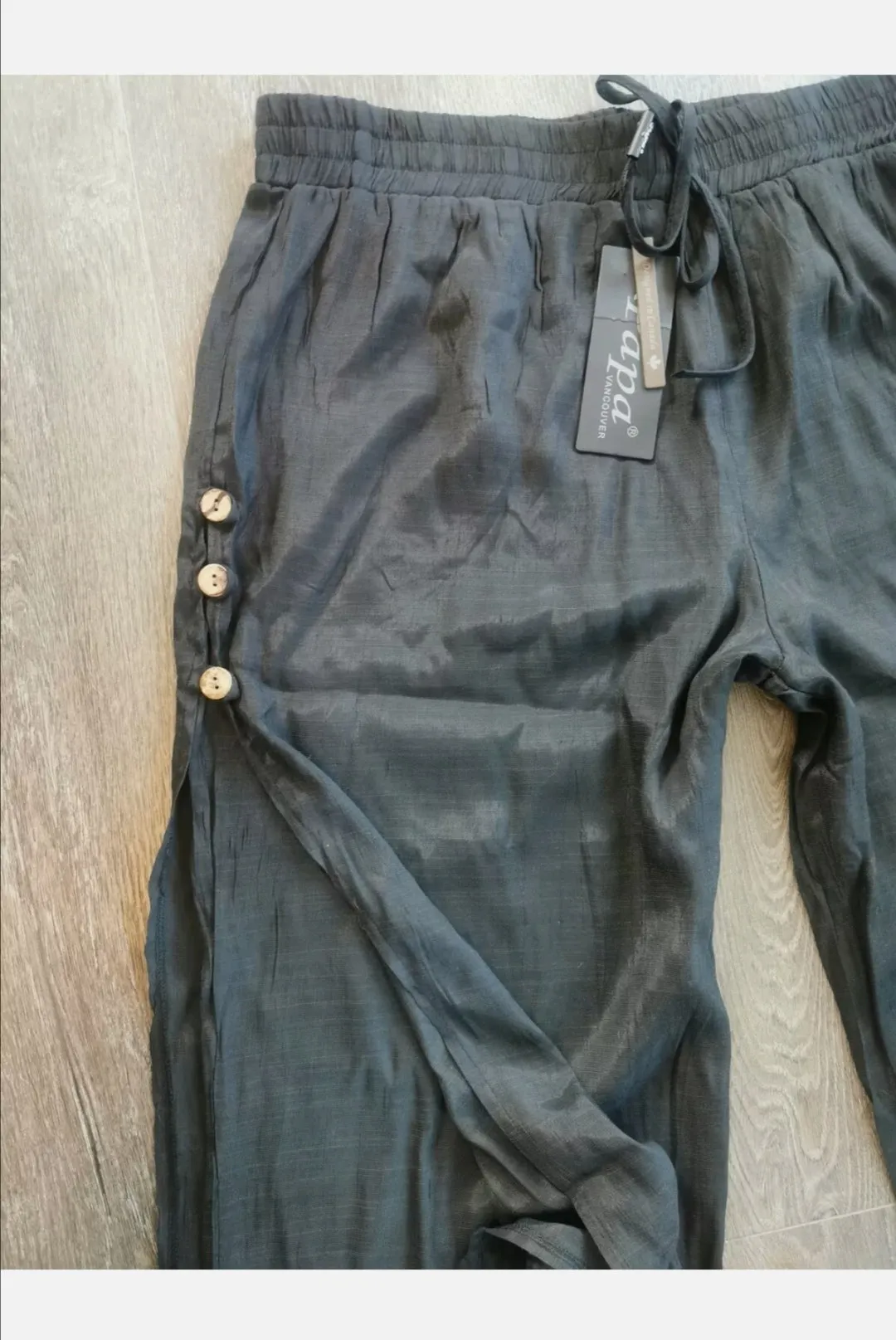 WOMENS PLUS SIZE XL - PAPA VANCOUVER, Soft, Flowy, Black Pants NWT B46