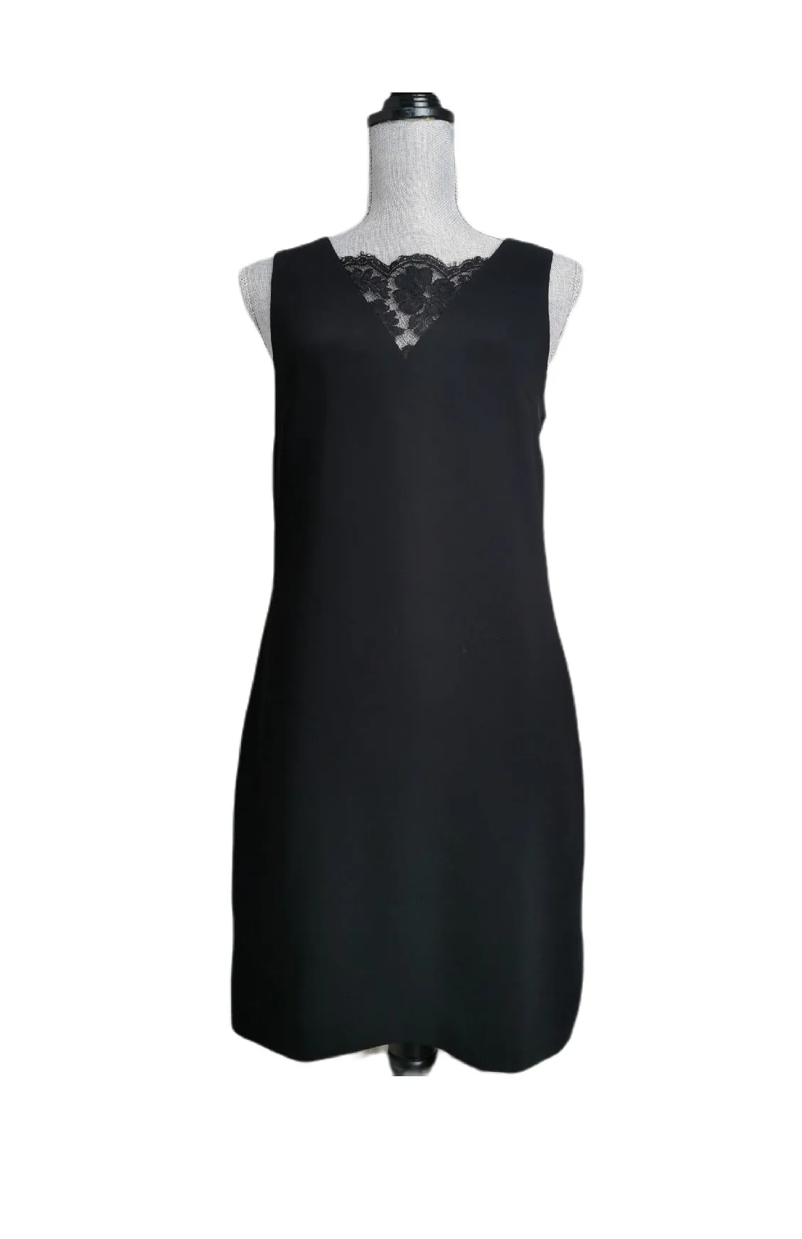 WOMENS SIZE 6 - H&M, Black Dress, Lace Inset EUC B53