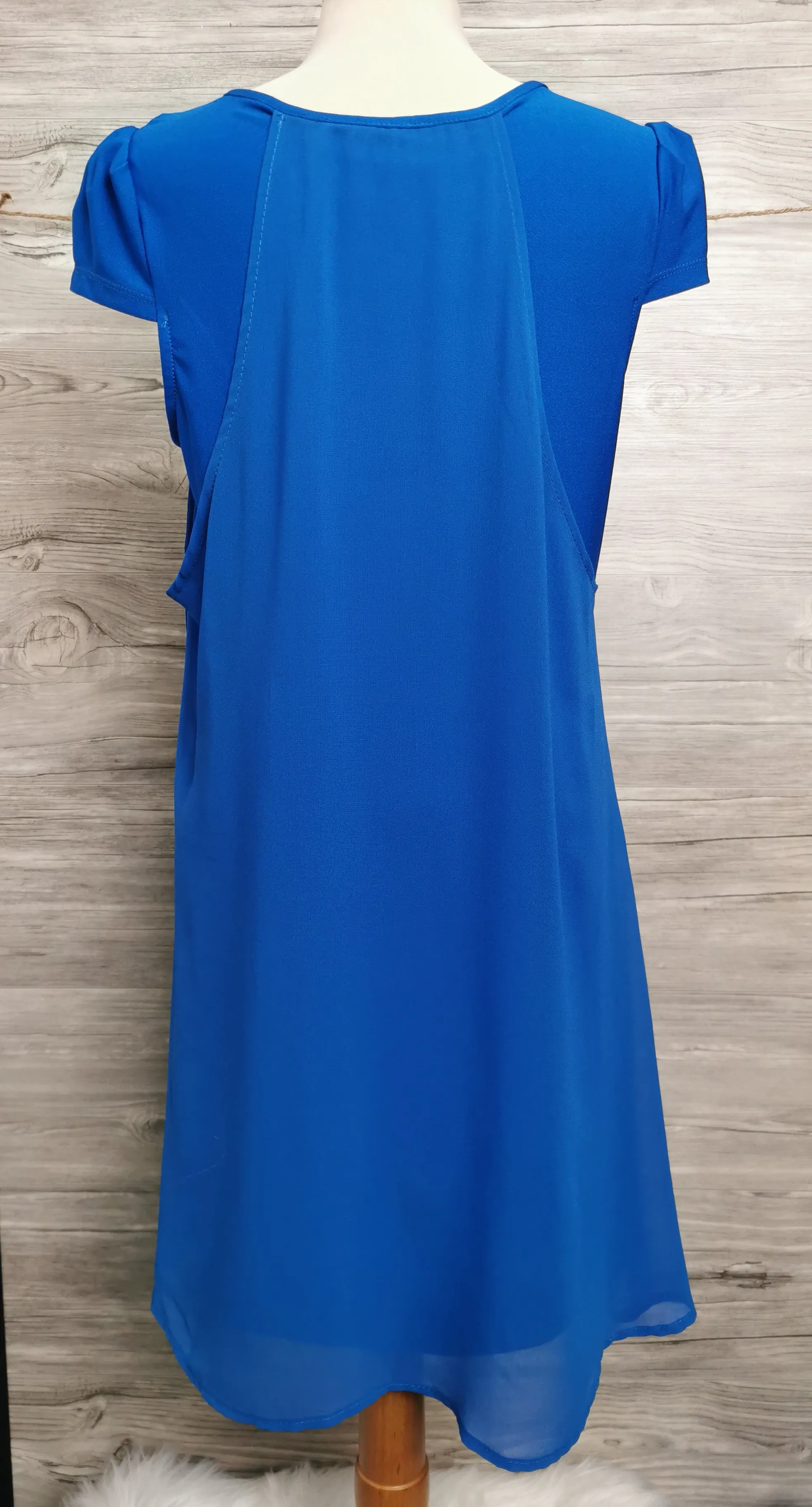 WOMENS SIZE XS - BLUE SAND, 'Made in Italy' Chiffon Dress EUC B53