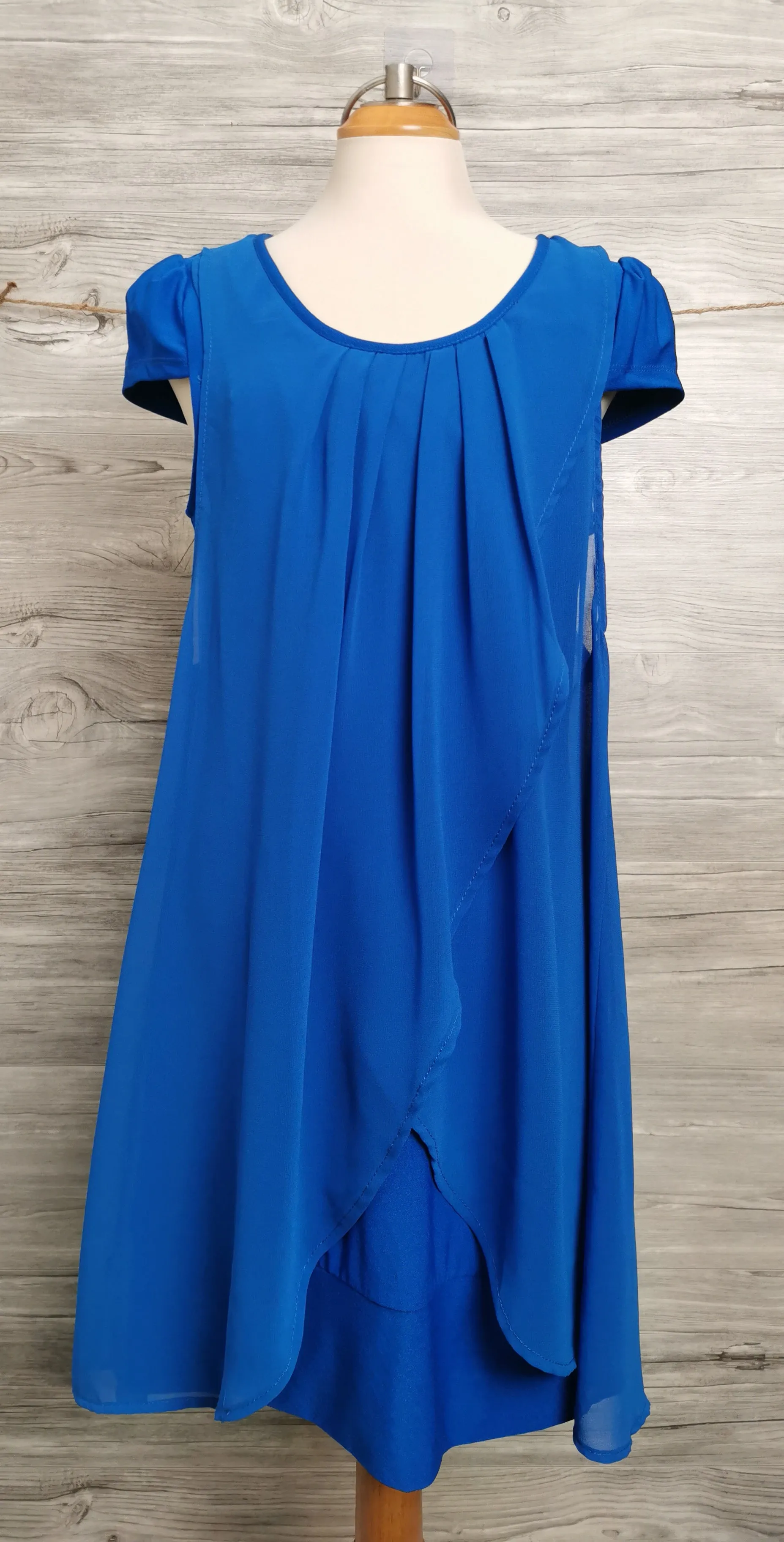 WOMENS SIZE XS - BLUE SAND, 'Made in Italy' Chiffon Dress EUC B53