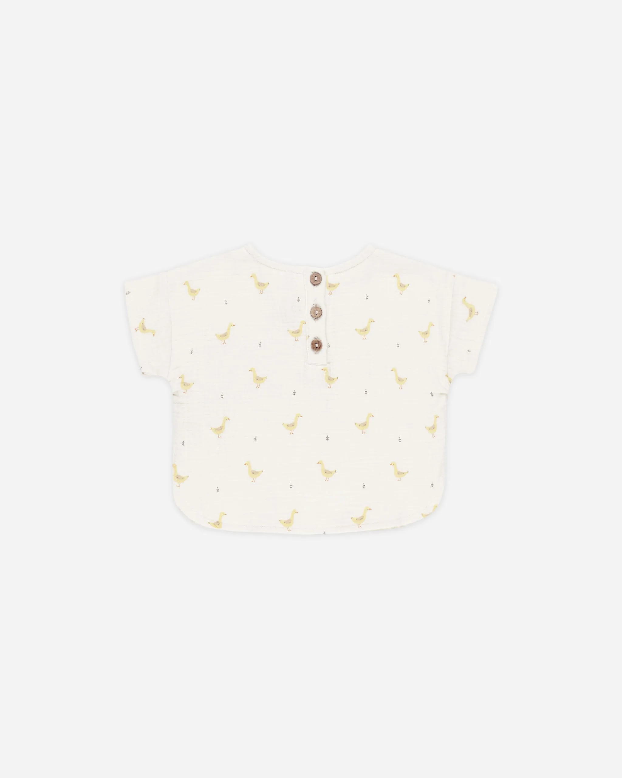 Woven Boxy Top   Short Set || Geese