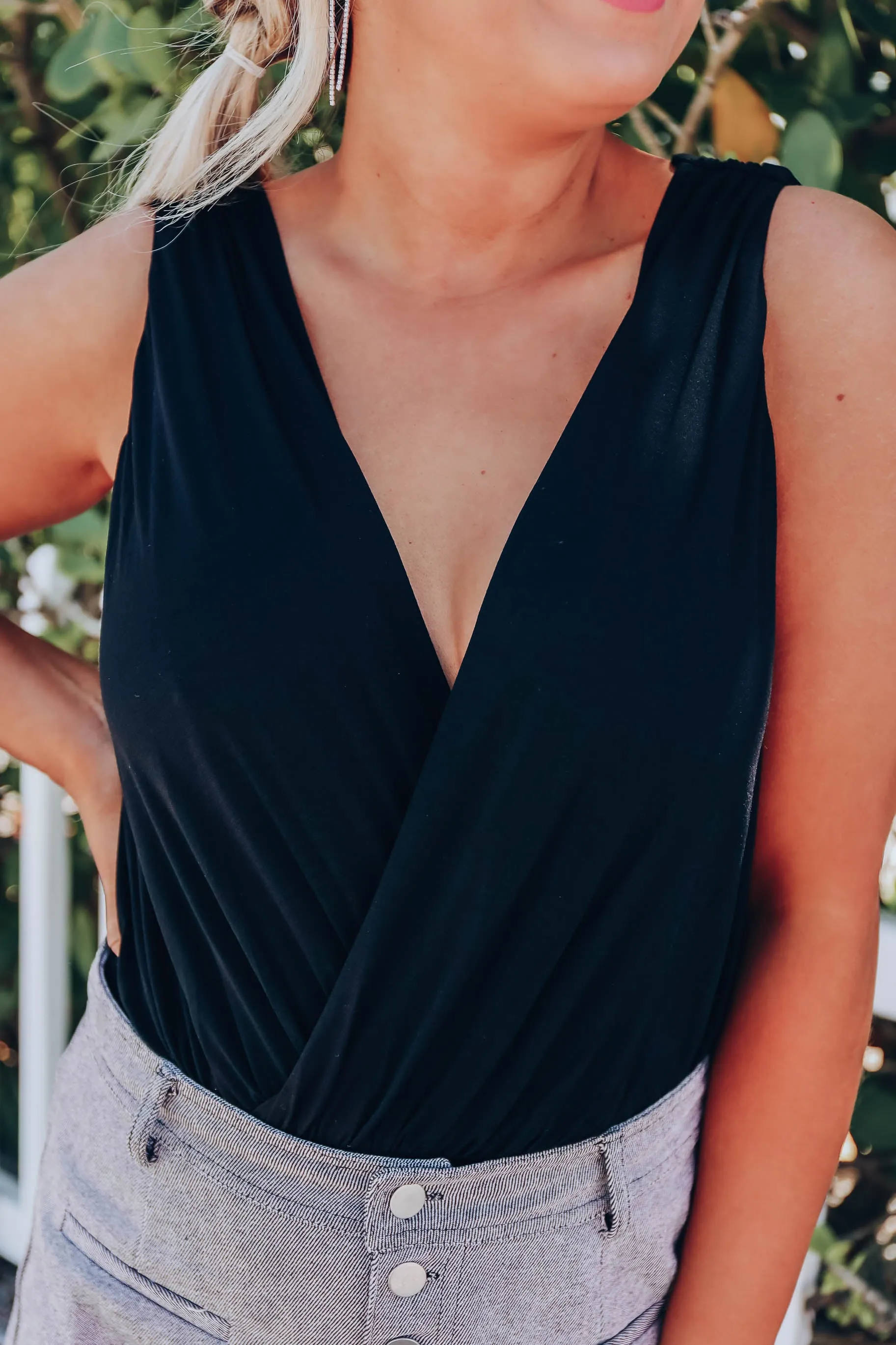 Wynona Wrap Bodysuit - Black