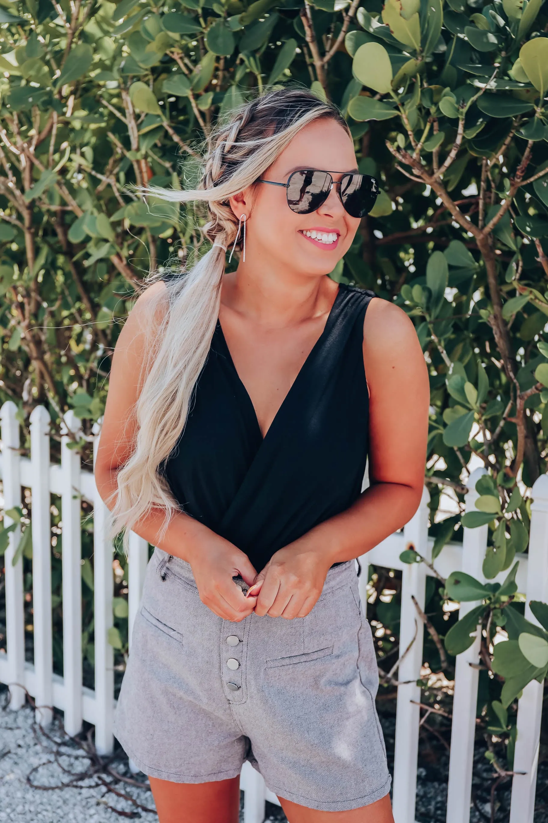 Wynona Wrap Bodysuit - Black