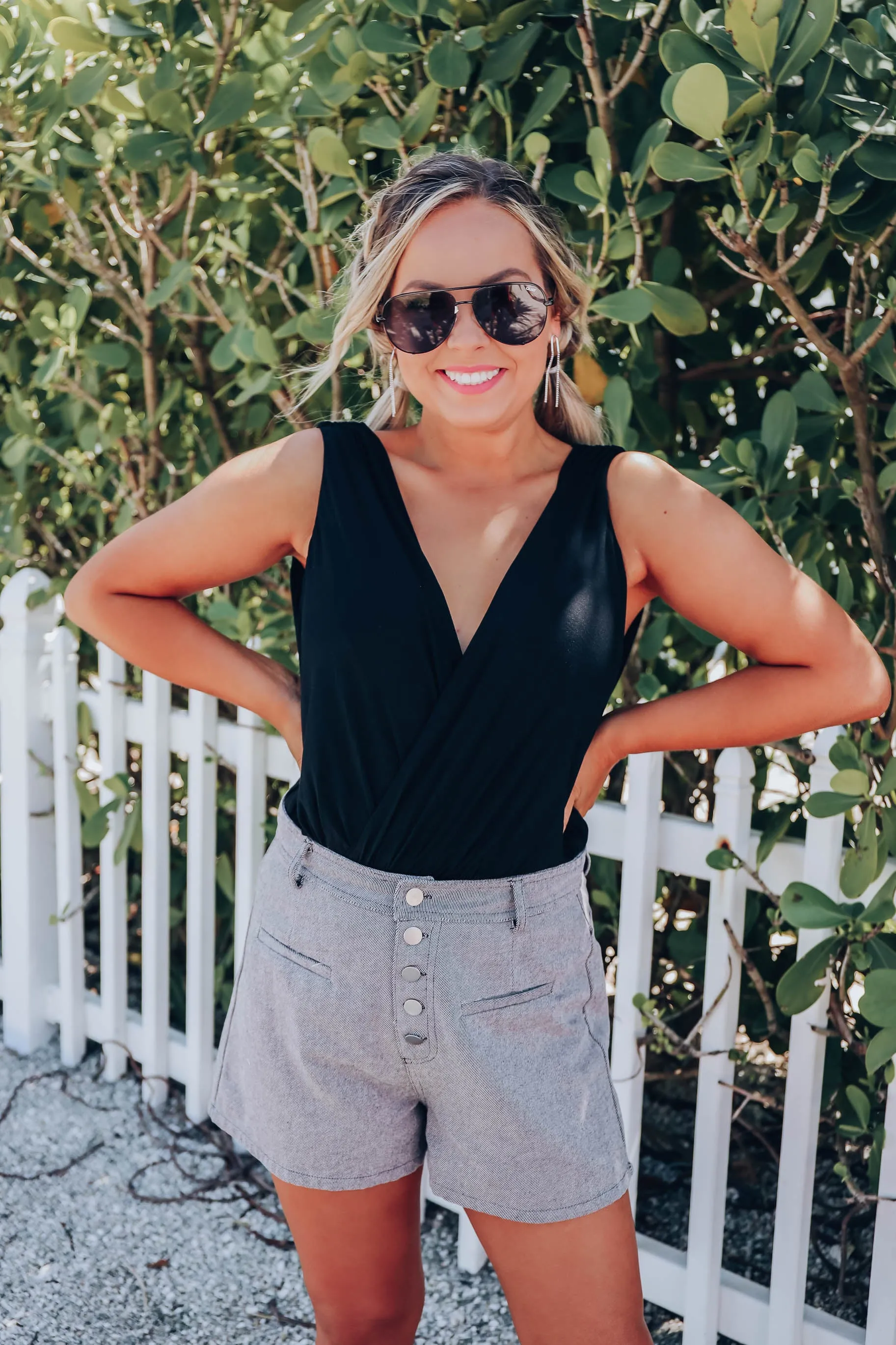 Wynona Wrap Bodysuit - Black