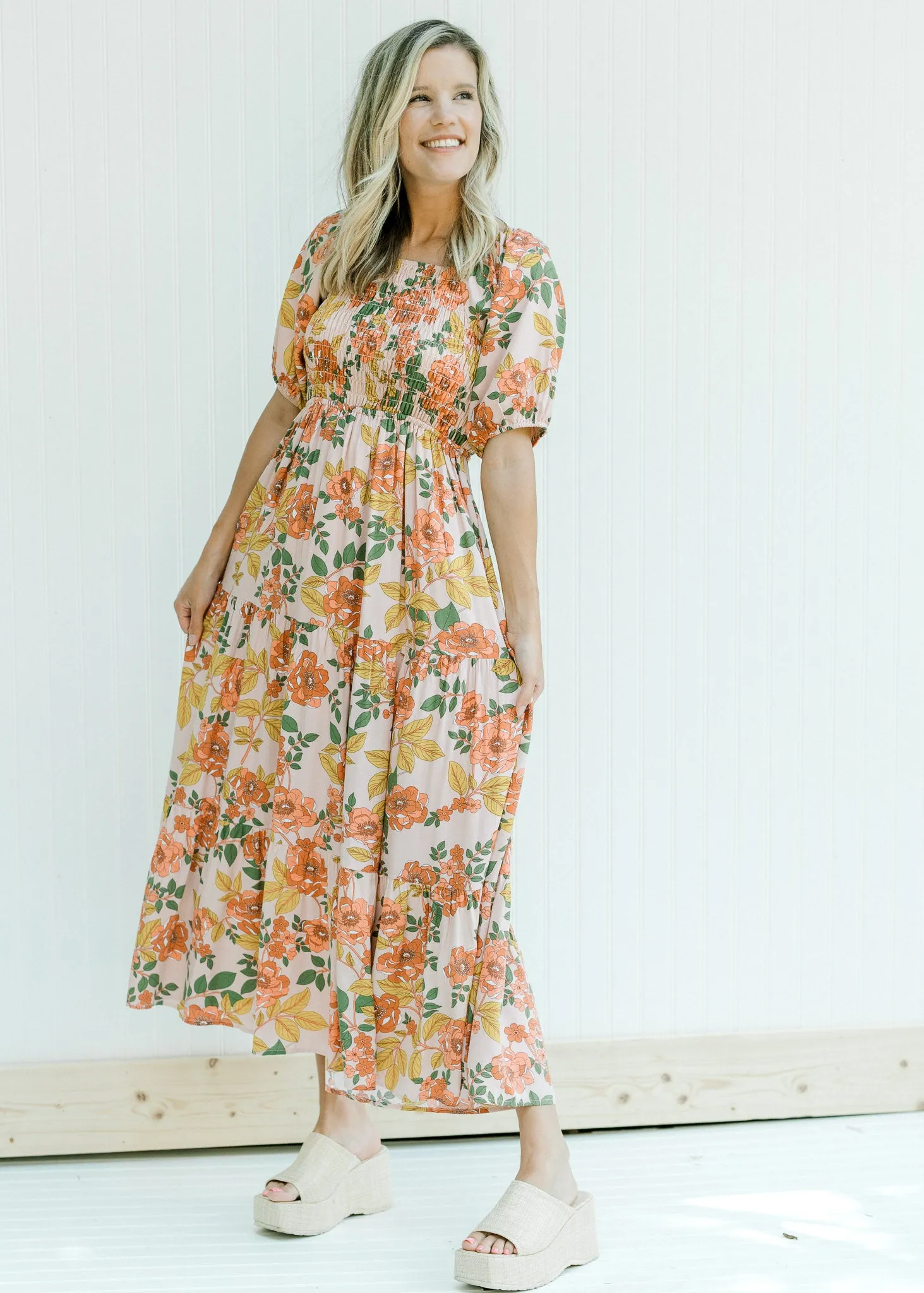 X Indy Retro Pink Floral Dress