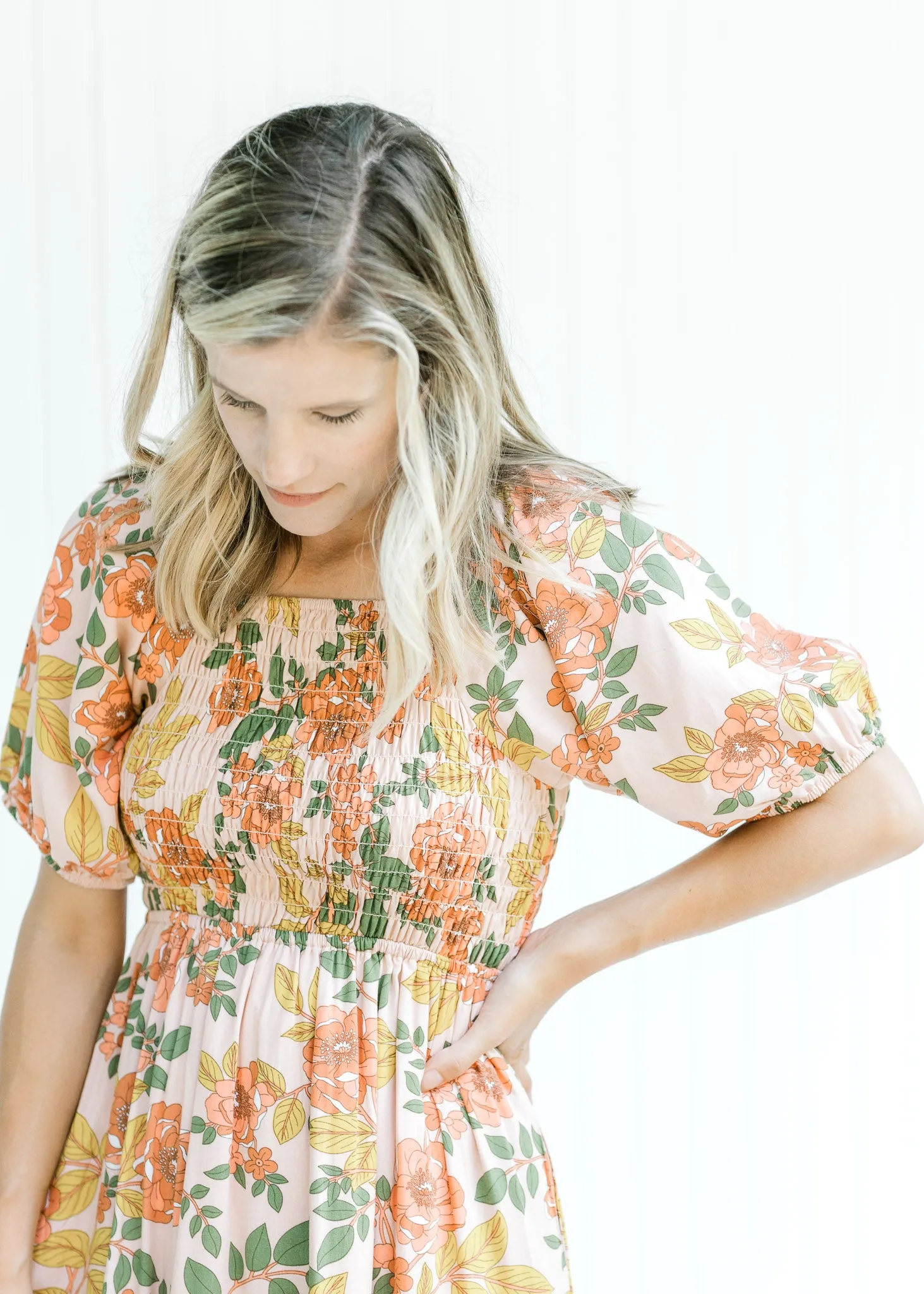 X Indy Retro Pink Floral Dress