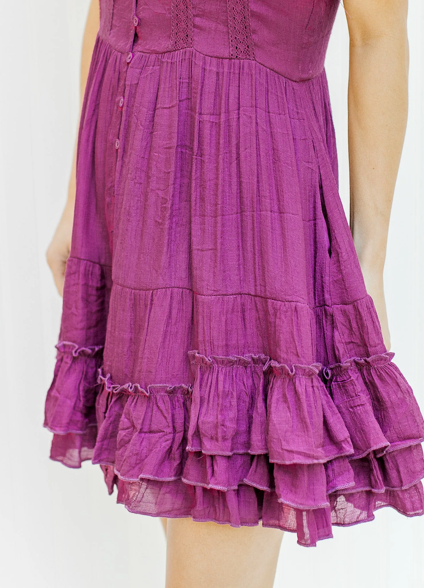 X Magenta and Lace Dress