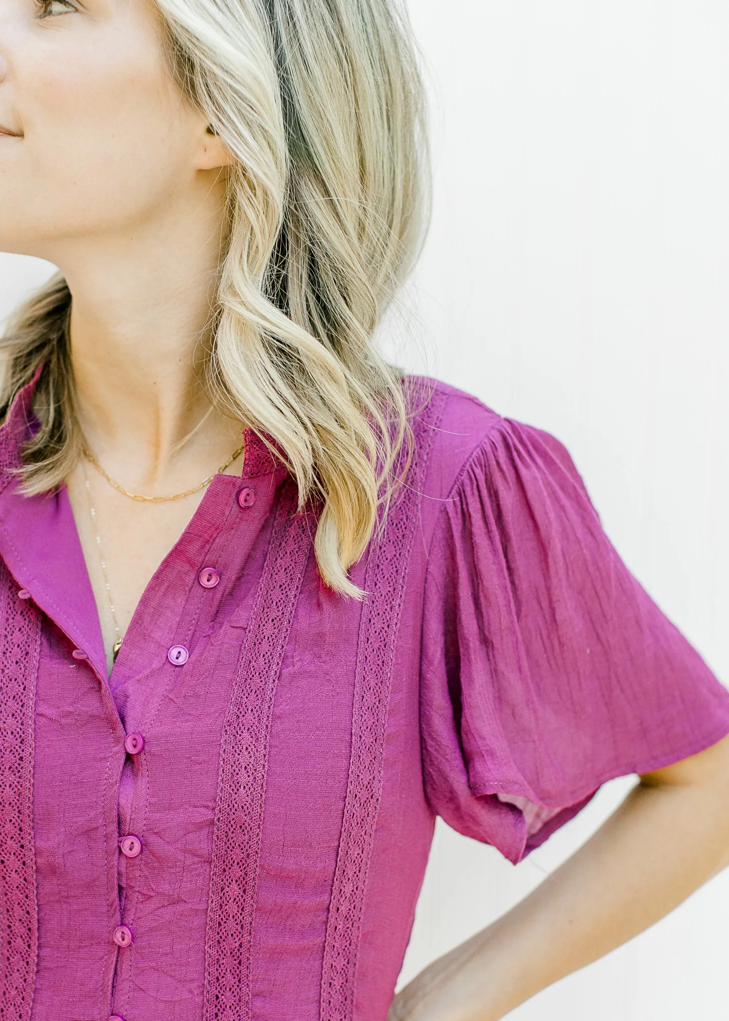 X Magenta and Lace Dress