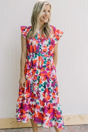 X Magenta Floral Dress