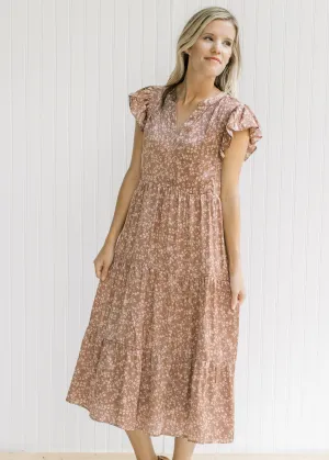 X Mocha Floral Dress