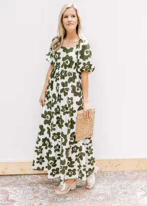 X Olive Flowers Dress